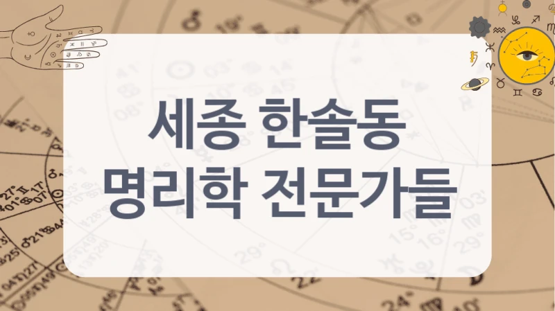 세종 한솔동
명리학 전문가들